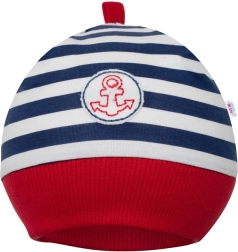 Zīdaiņu kokvilnas cepurīte New Baby Marine 6–9 mēneši