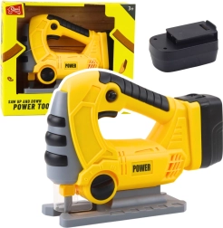 Bērnu akumulatora taisnzāģis ar gaismām un skaņām – dzeltens