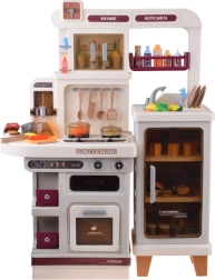 Interactive beige kids’ kitchen with light, sound and steam effects