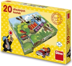 Koka attēlu klucīši Kurmis un transports, 20 gab.