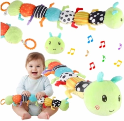 Interactive plush caterpillar for babies with music