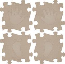 Orthopedic Puzzle Mat for Children - Hands and Feet 16 pcs - Beige