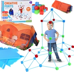 Liela konstrukcijas salmiņu būvkomplekts 89 gab. ar pārklājuma audumu un maisiņu