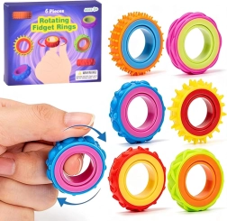 Rotējoši sensorie fidget gredzeni – komplekts 6 gab.