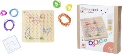 Montessori ģeometriskā tāfele ar krāsainām gumijām