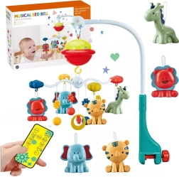 Karuselis virs gultiņas ar projektoru un tālvadību