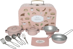 Jabadabado children's kitchen cookware set in a suitcase, pink - 1 piece