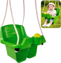 Green children's pendulum swing with safety seat