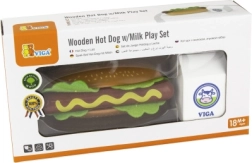 Koka hotdoga un piena koka komplekts VIGA