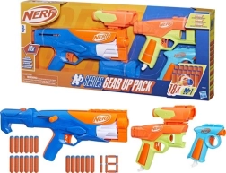 Nerf N Series Gear Up Pack – blāsteru komplekts (šautene un 2 pistoles) ar 18 šautriņām