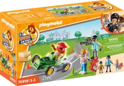 Playmobil Duck On Call Glābšanas akcija: palīdzība sacīkšu braucējam