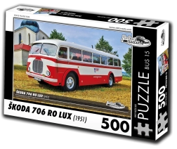 Retro auto puzle – autobuss Škoda 706 RO Lux (1951), 500 gabaliņi