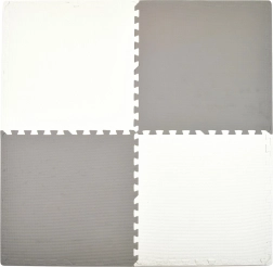 Putas grīdas rotaļu paklājs HUMBI 120 × 120 cm, ūdensizturīgs puzle, 4 gabali, pelēks un balts
