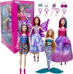 WOOPIE komplekts ar 4 maģiskajām princesēm – leļļu kaste 4v1 ar aksesuāriem