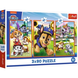 PUZZLE 3x80 Suņu patruļa Paw Patrol
