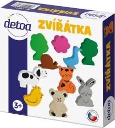 Koka dzīvnieku figūriņu komplekts kastītē