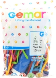 Modelējamie baloni Gemar ar pumpi – 100 gab.