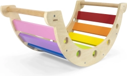 Wooden Montessori Rocking Bridge 2-in-1 Viga – Rainbow Rocker