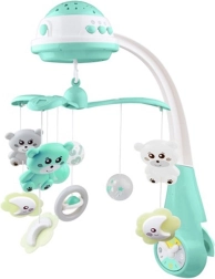 Gultiņas karuselis ar gaismas projektoru Baby Mix, piparmētru krāsā