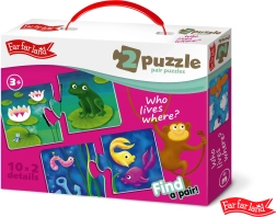 Far Far Land puzle salikšanas komplekts: dzīvnieki un viņu mājvietas