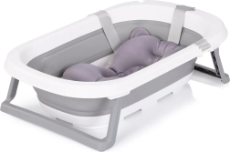 Folding Baby Bathtub with Mat Grey