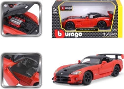 Bburago Dodge Viper SRT 10 ACR sarkans–melns automašīnas modelis 1:24