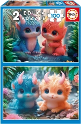 Educa Puzzle Cute Monsters 2x100 Pieces