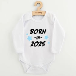 Baby bodysuit with print New Baby Born in 2025, blue, size 62 (3–6 months)