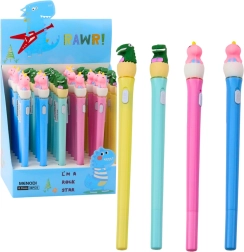 Gaismu izstarojoša dinozaura pildspalva ar LED apgaismojumu un vāciņu