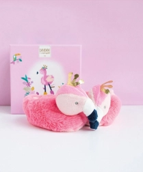 Dāvanu komplekts: bērnu zābaciņi ar flamingo motīvu 0–6 mēneši