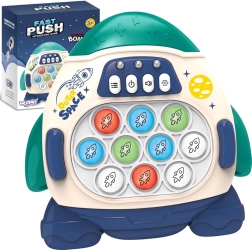 Elektroniskā stresa mazinošā spēle POP IT Raķete zila