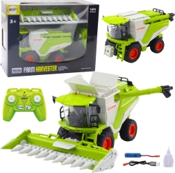 RC kombains 2 vienā ar kukurūzas hederi, LED, skaņām un dūmu efektu 2.4 GHz