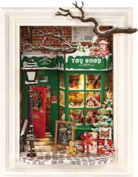 Rolife 3D koka puzle Santa rotaļlietu veikals ar LED apgaismojumu