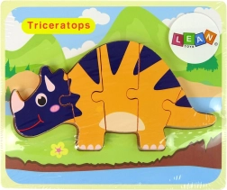 Koka puzles dinozauri – triceratops vai ankilozaurs, oranža