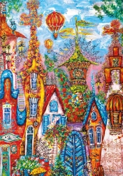 Puzzle Heye - Charming Village: Zilās vārti 500 gabaliņu