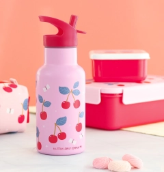 Nerūsējošā tērauda dzeramā pudele ar ķiršu motīvu 350 ml