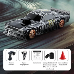 RC drifta auto 1:43, zaļš, ar piederumiem