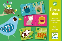 DJECO Dzīvnieku mājiņas puzles 12x2 gabali