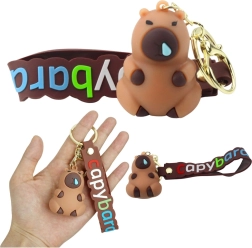 Atslēgu piekariņš kapibara ar karabīni un gredzenu