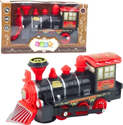 Electric classic locomotive with lights, sounds, and obstacle sensor