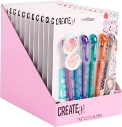 Tetovēšanas komplekts CREATE it! 6 aromātiskas pildspalvas ar šabloniem