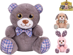 Plīša dzīvnieciņš 15 cm ar bantīti – mazuļiem