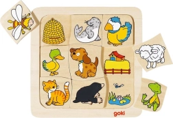 GOKI koka ieliekamā puzle “Kas kur dzīvo?”, 9 detaļas