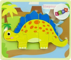 Koka puzle dinozaurs – dzeltens stegozaurs vai dzeltens oviraptors