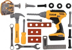 Bērnu instrumentu komplekts ar akumulatora urbjmašīnu