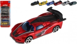 6 sacīkšu auto komplekts – metāls un plastmasa, 8 cm, brīvgaita