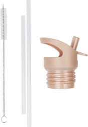 A Little Lovely Company aizvāku, birstītes un salmiņa komplekts nerūsējošā tērauda pudelei 350 ml – Duha