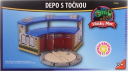 Vláčky Max Train Depot with Turntable for 4 Locomotives