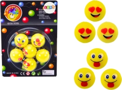 Dzelteno lēkājošo Emoji bumbiņu komplekts, 6 gab.