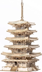 3D koka puzle piecstāvu pagoda